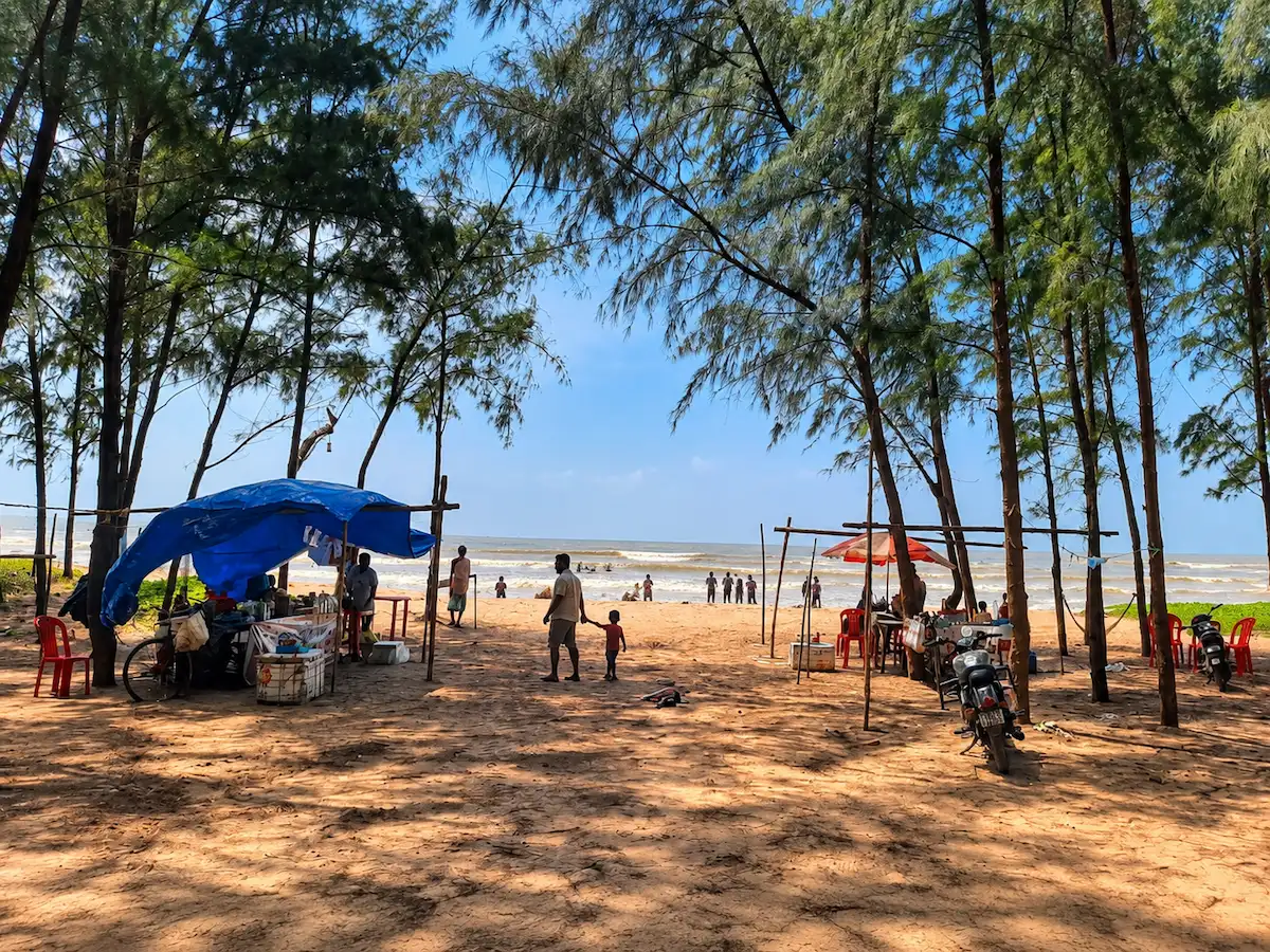 Visitors enjoying the beach at Dublagadi & Bagda Beach