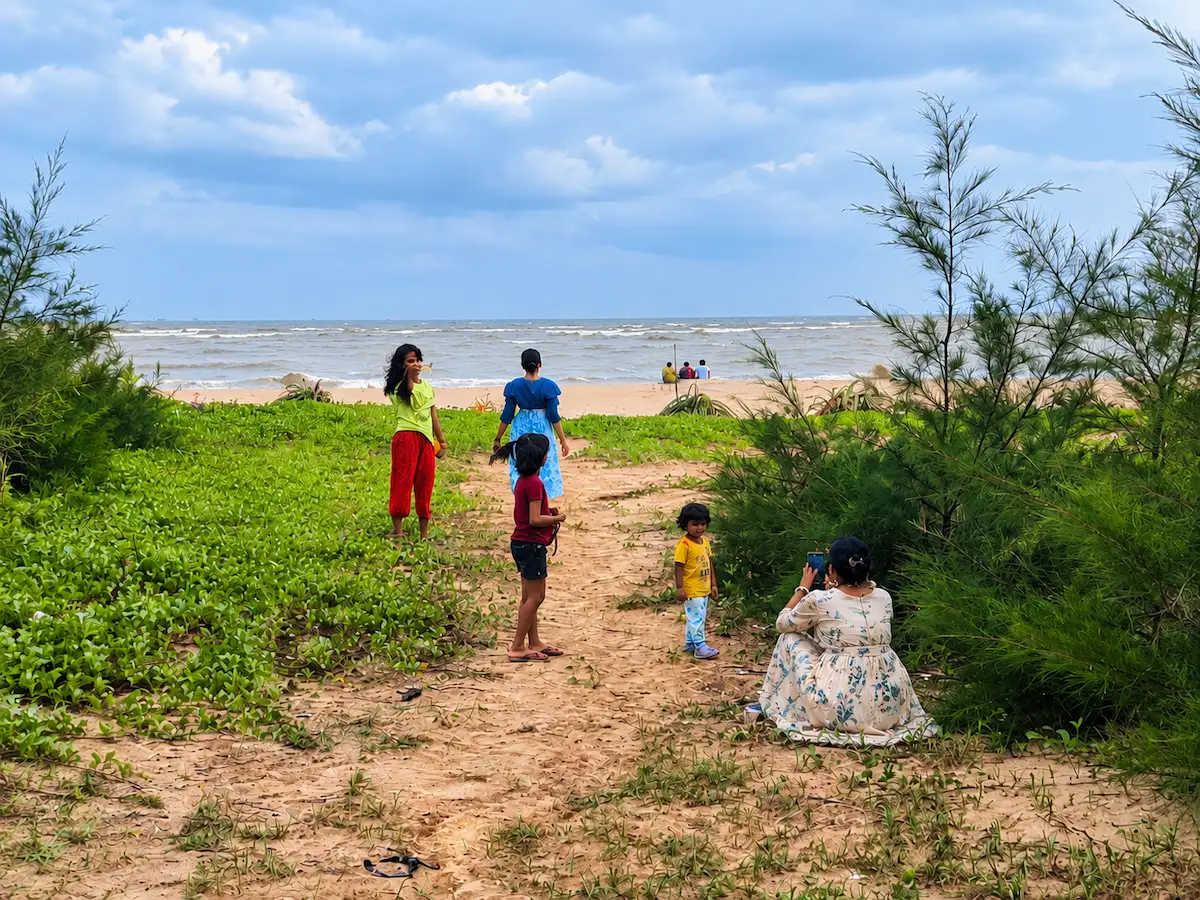 Visitors enjoying the beach at Dublagadi & Bagda Beach