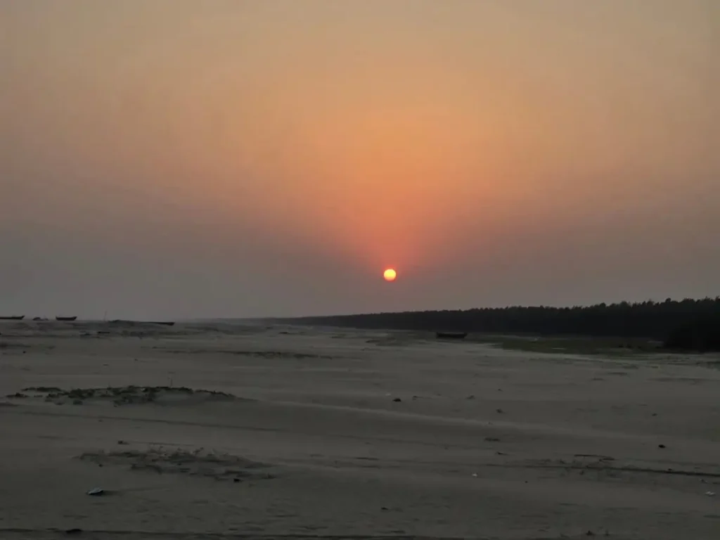Sunset over the sea at Dublagadi Beach