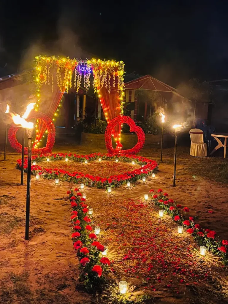 Pre-wedding celebration setup on Dublagadi & Bagda Beach